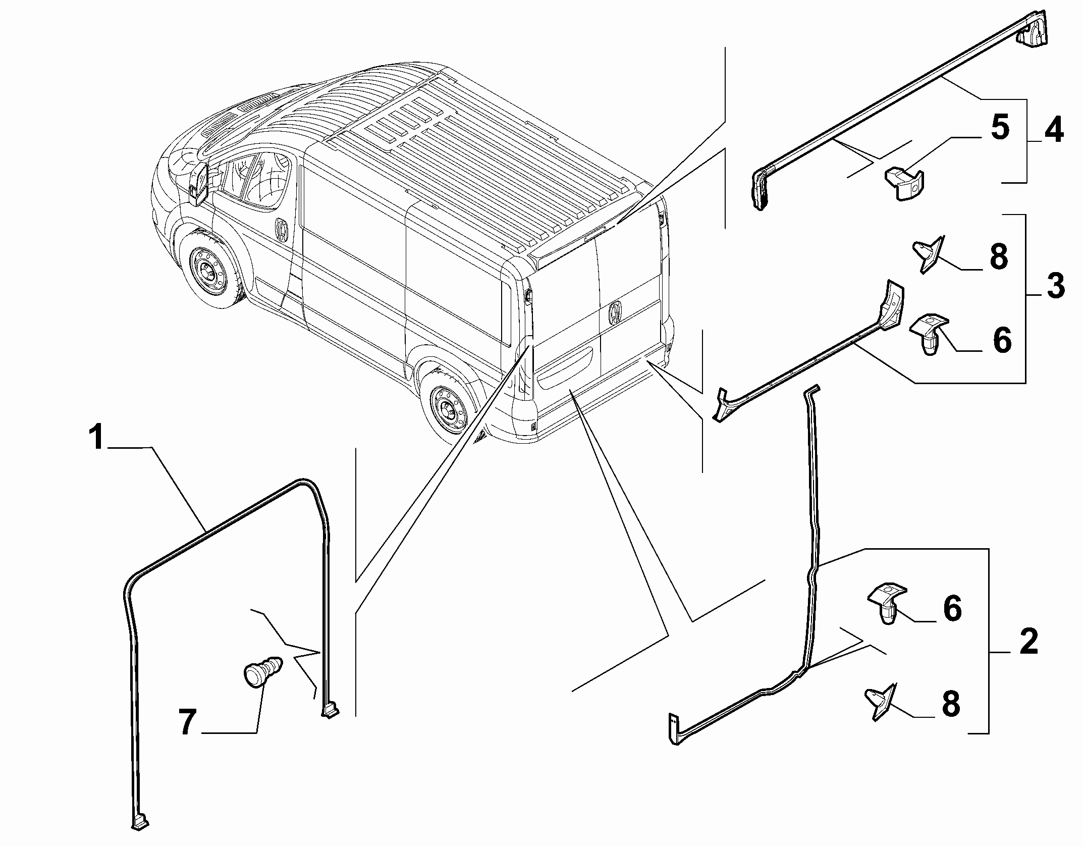 70148-050 REAR END DOOR GASKETS FOR COMMERCIAL VEHICLES