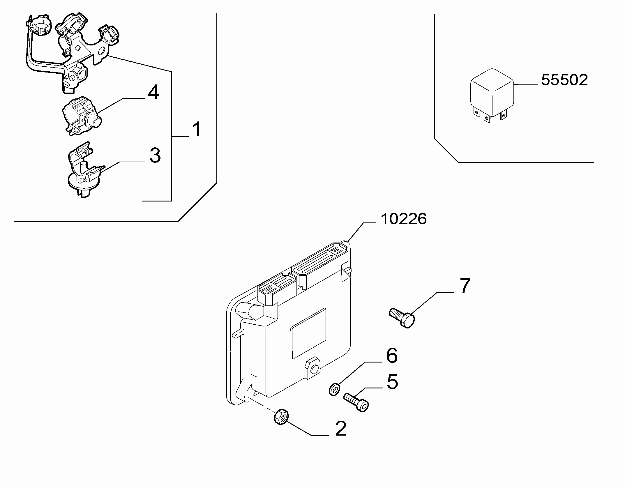 10225-020 INJECTION ECU AND ENGINE HARNESS FASTENERS