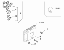 10225-020 INJECTION ECU AND ENGINE HARNESS FASTENERS