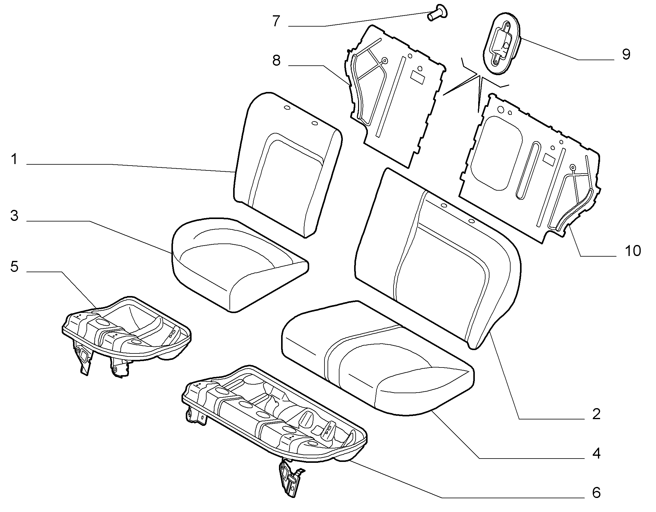 70613/00 REAR SEAT 