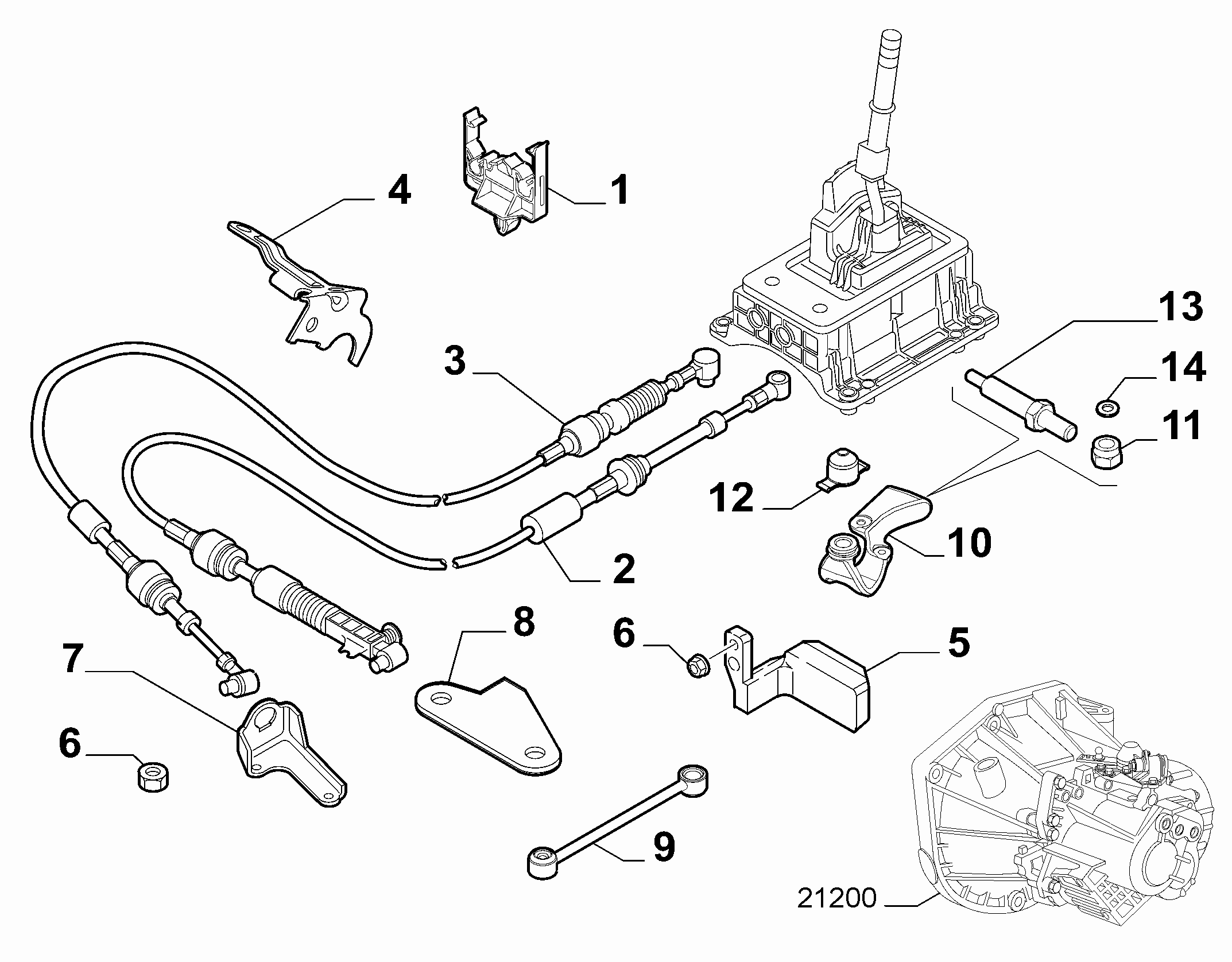 21221-020 GEAR STICK FLEX SHAFT