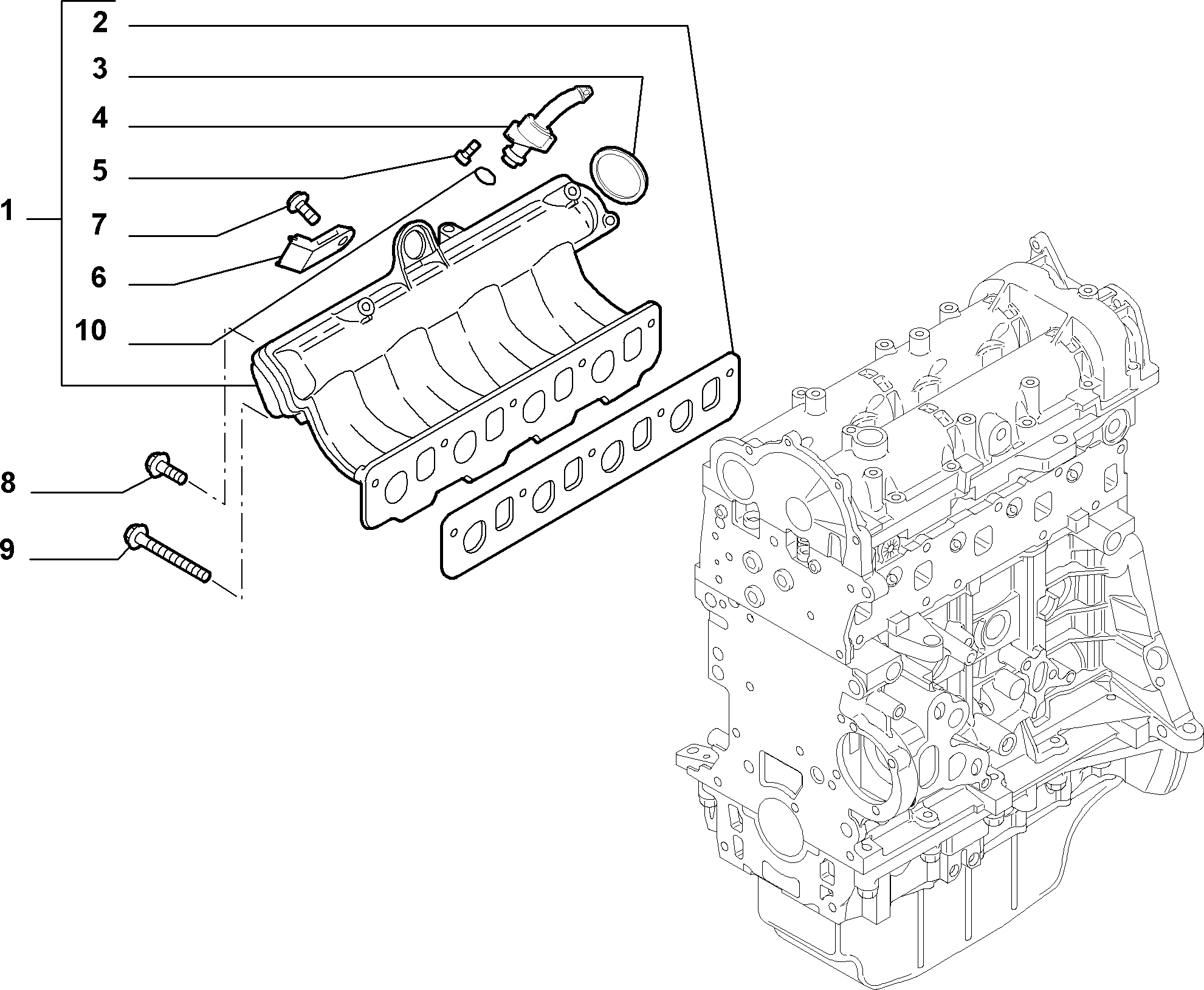 10255-010 INTAKE MANIFOLD AND BUTTERFLY CLIPS