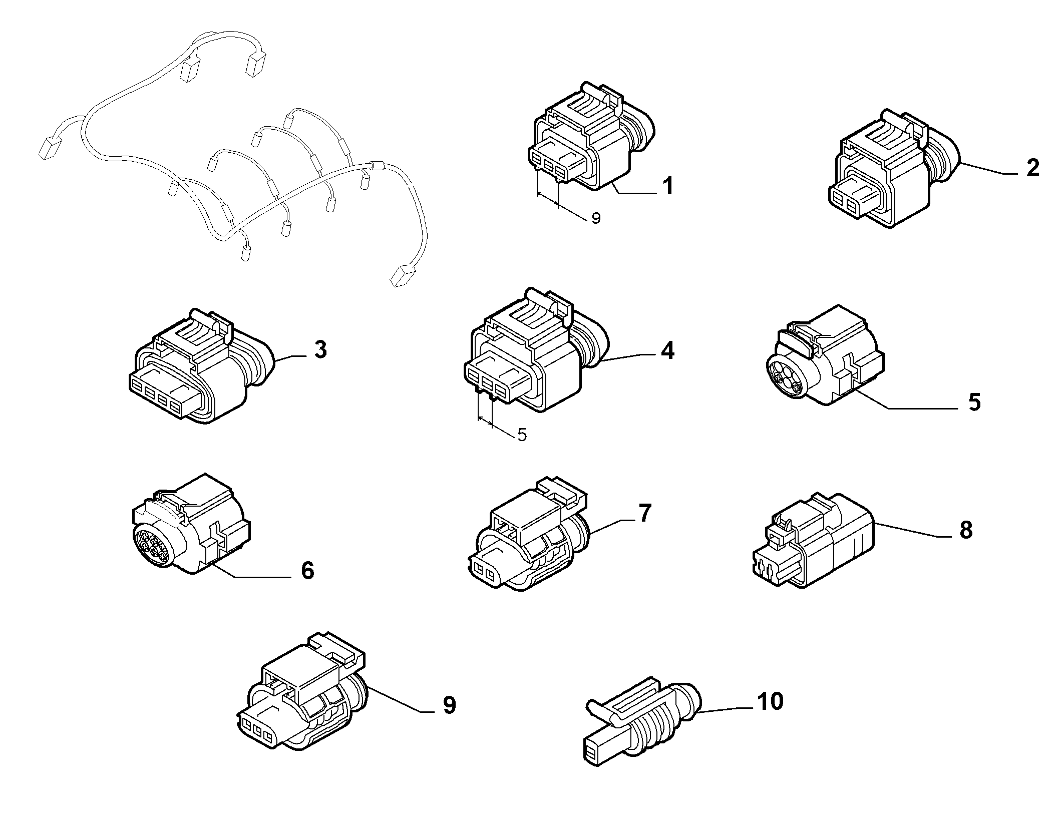 10226-060 ENGINE HARNESS CONNECTORS