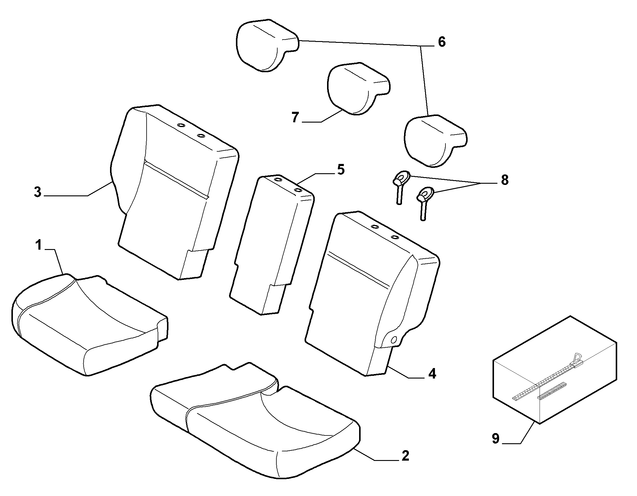 70615/55 REAR SEAT LINING