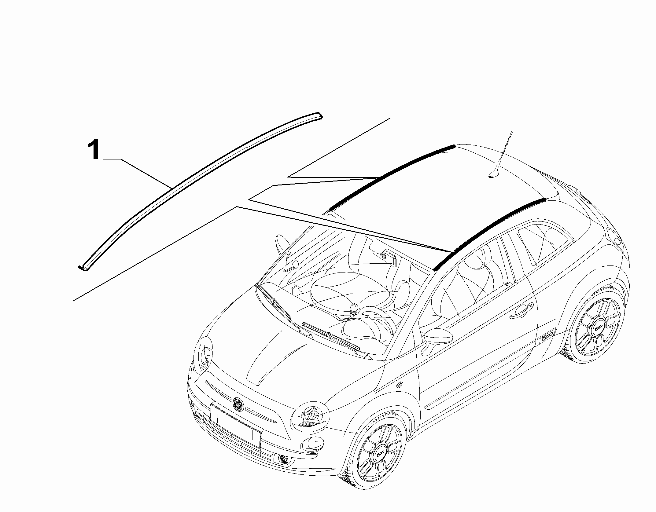 70712-030 OUTER MOULDINGS, ROOF AREA