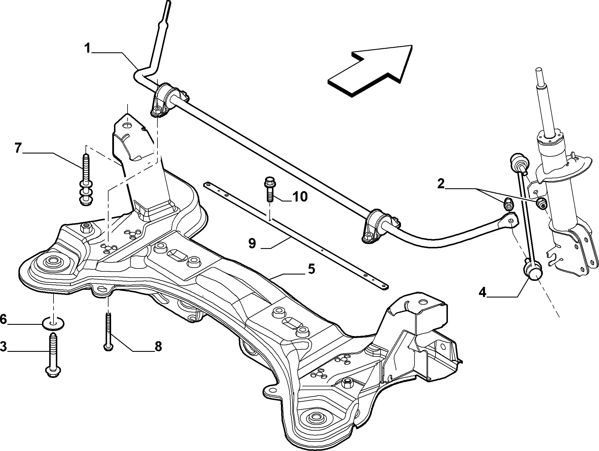 44301-030 CROSS ARM AND TORSION BAR