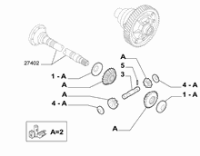 21220-020 CROWN WHEEL AND HALF CRANKSHAFT
