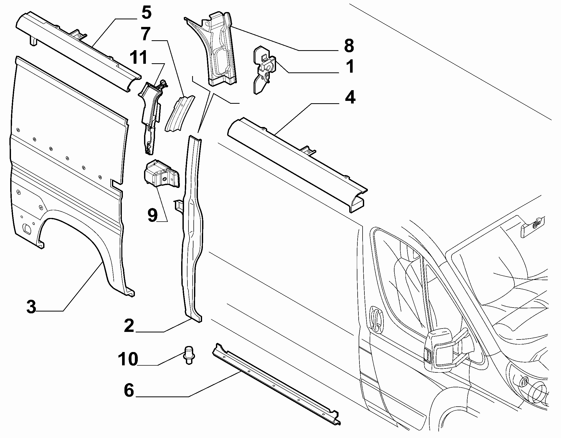 70020-040 OUTER SIDE PANEL FOR COMMERCIAL VEHICLES