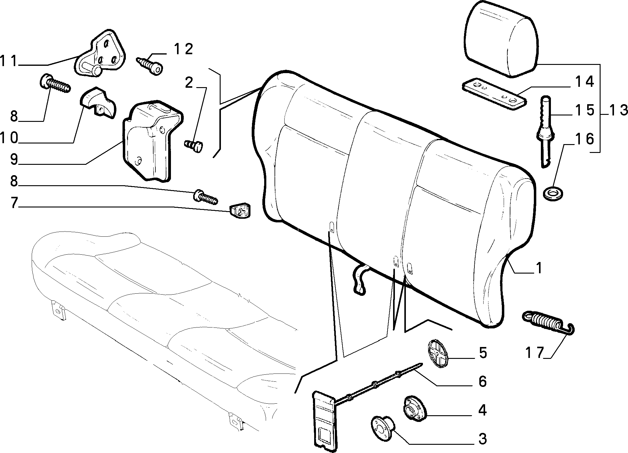 70613/00 REAR SEAT 