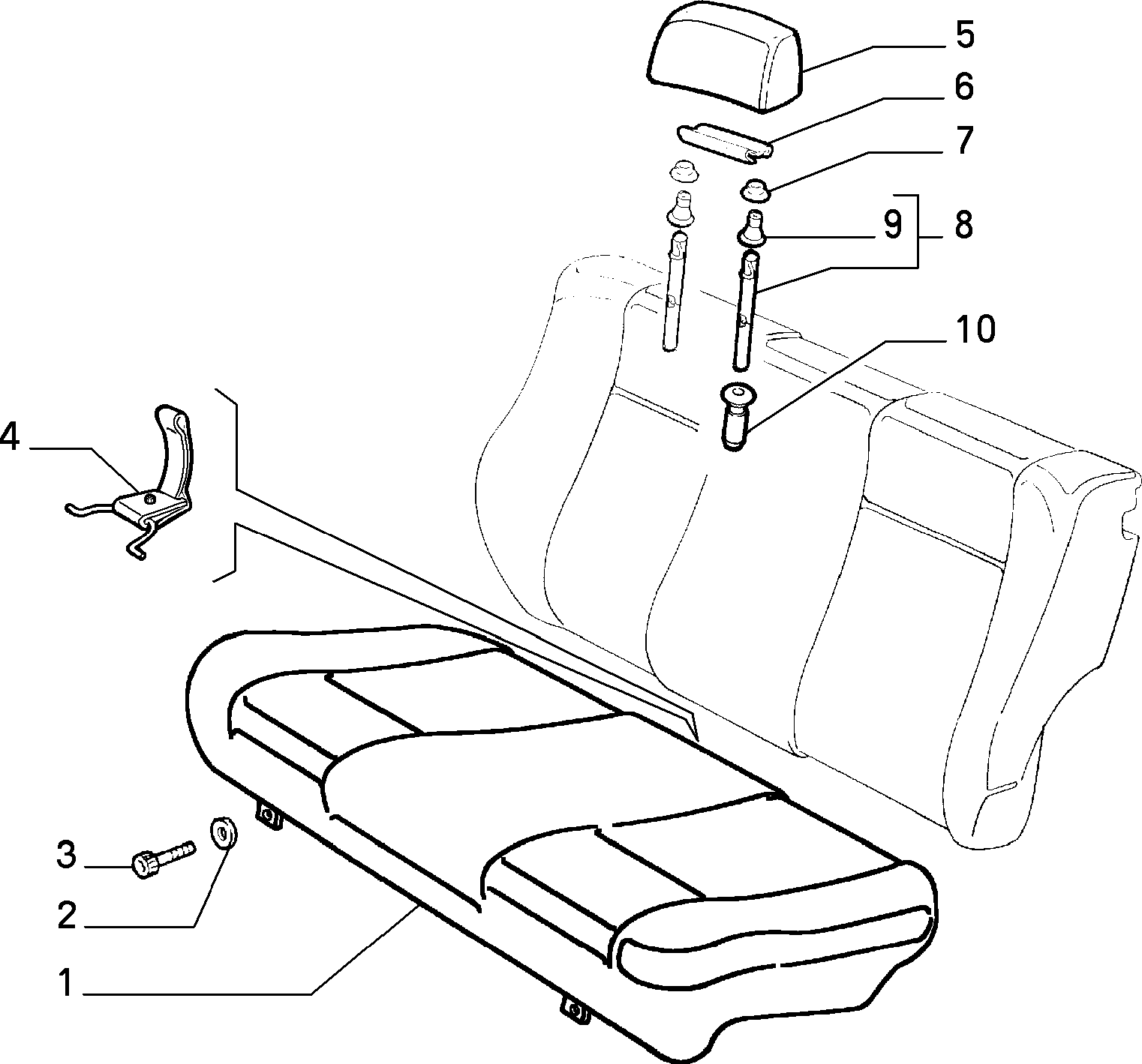 70613/00 REAR SEAT 