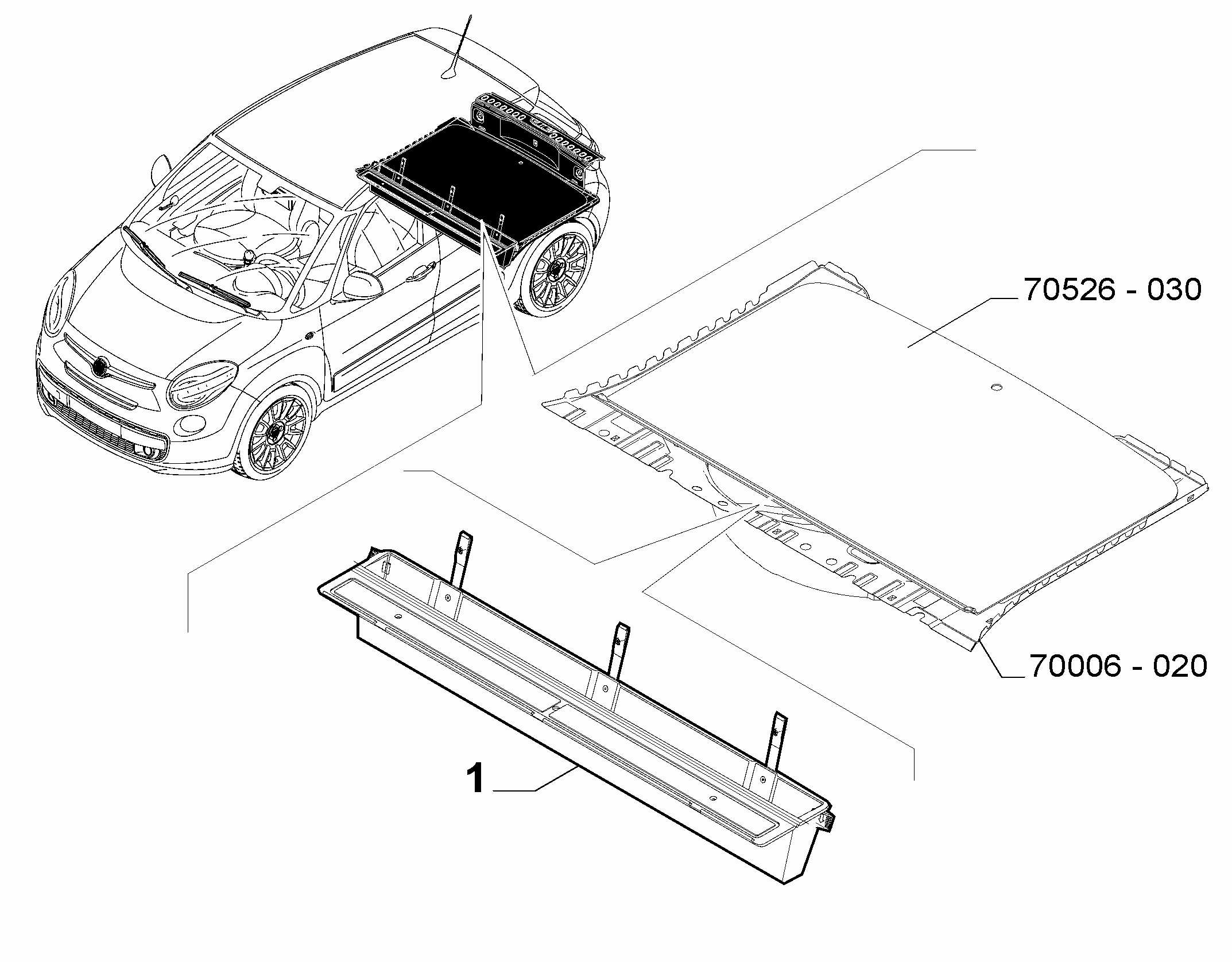 70526-040 COVER ACCESSORIES FOR INSIDE LUGGAGE SPACE