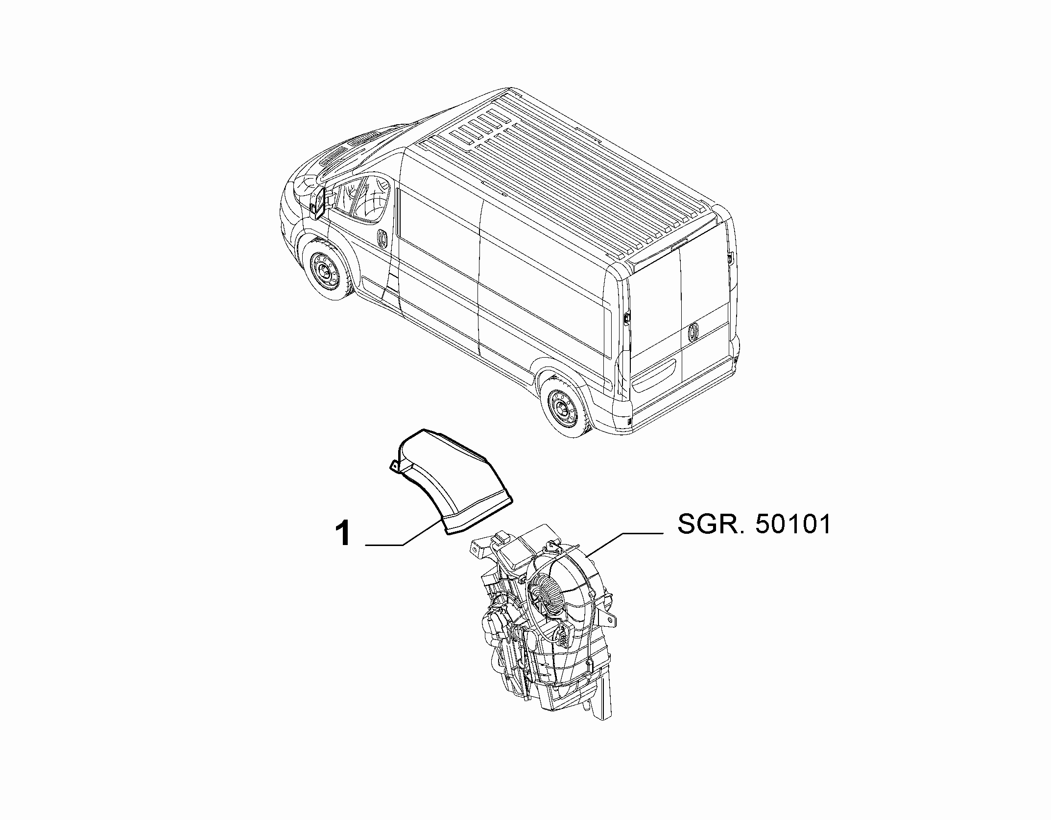 50101-070 REAR AIR DUCT