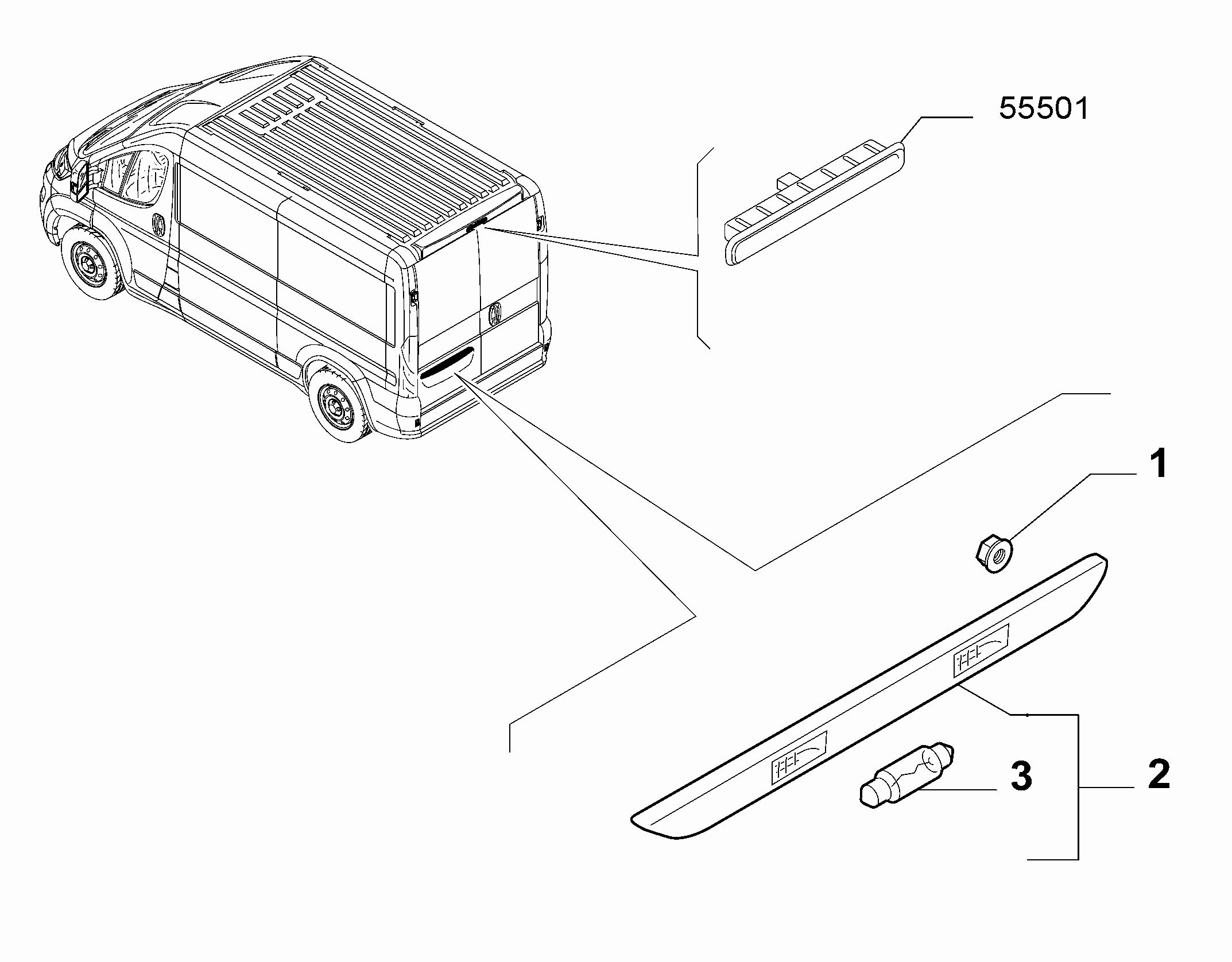 55401-040 REVERSE FOG TAIL LAMP