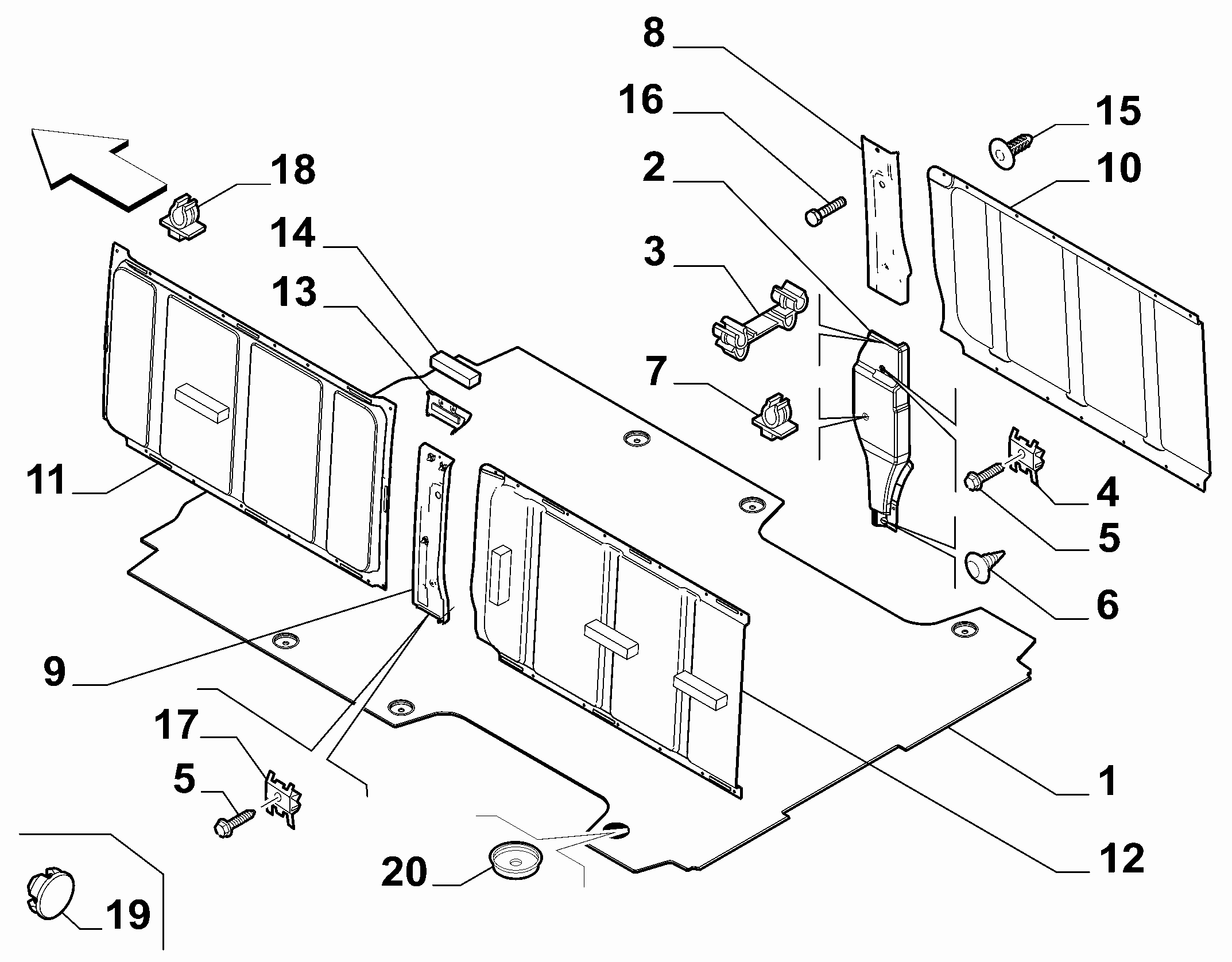 70521-013 CARGO AREA PROTECTION PANNELS