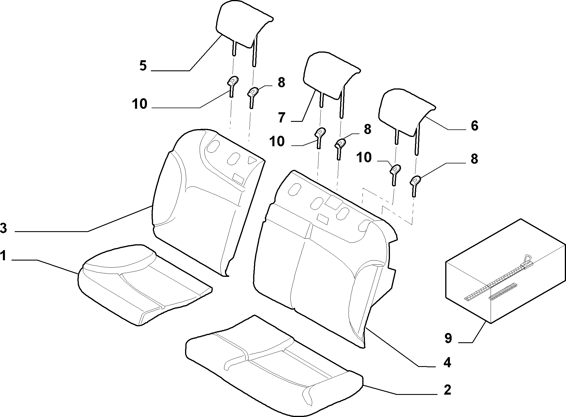 70615/05 REAR SEAT LINING