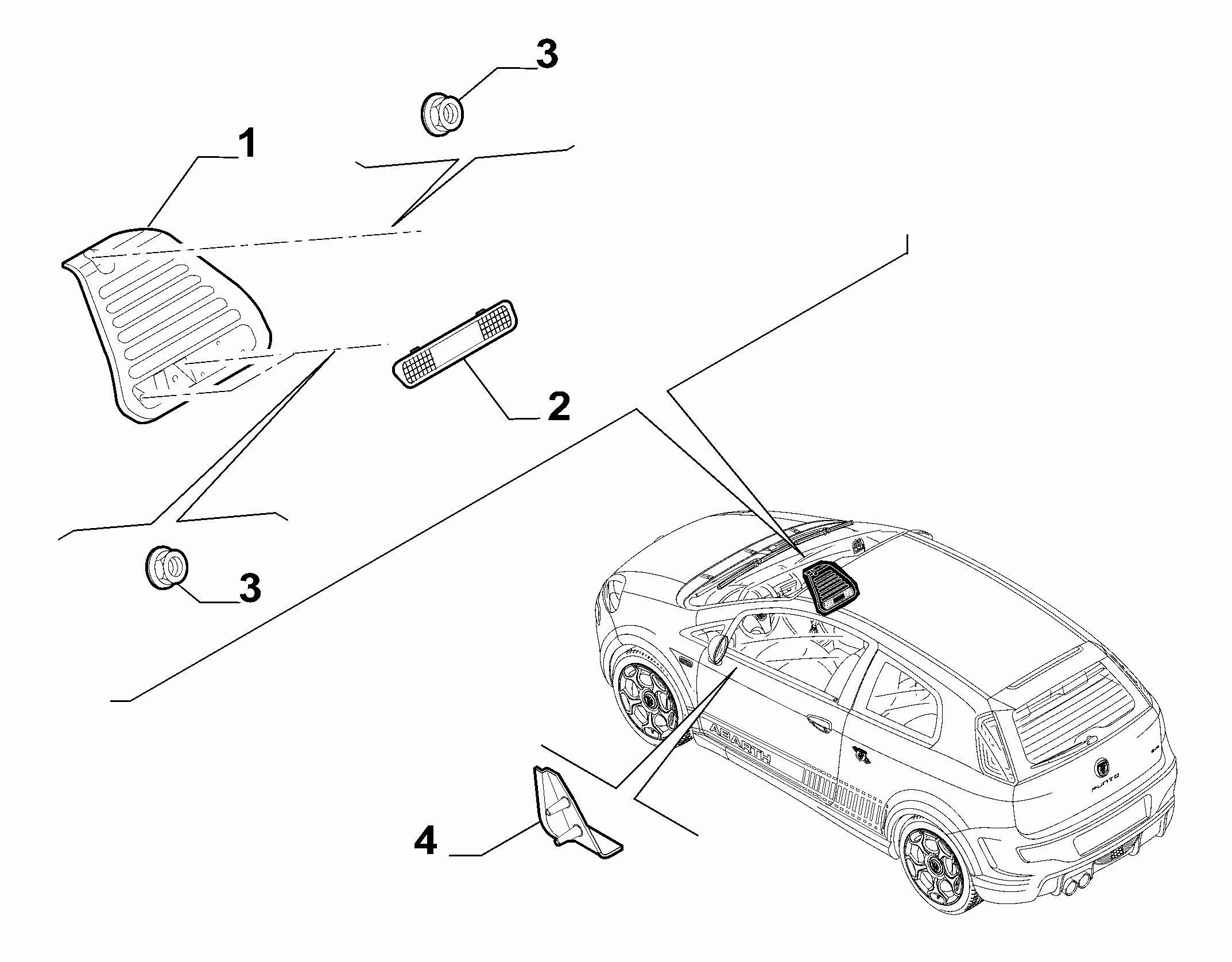 70521-030 PASSENGER COMPARTMENT MAT FASTENERS AND ACCESSORIES
