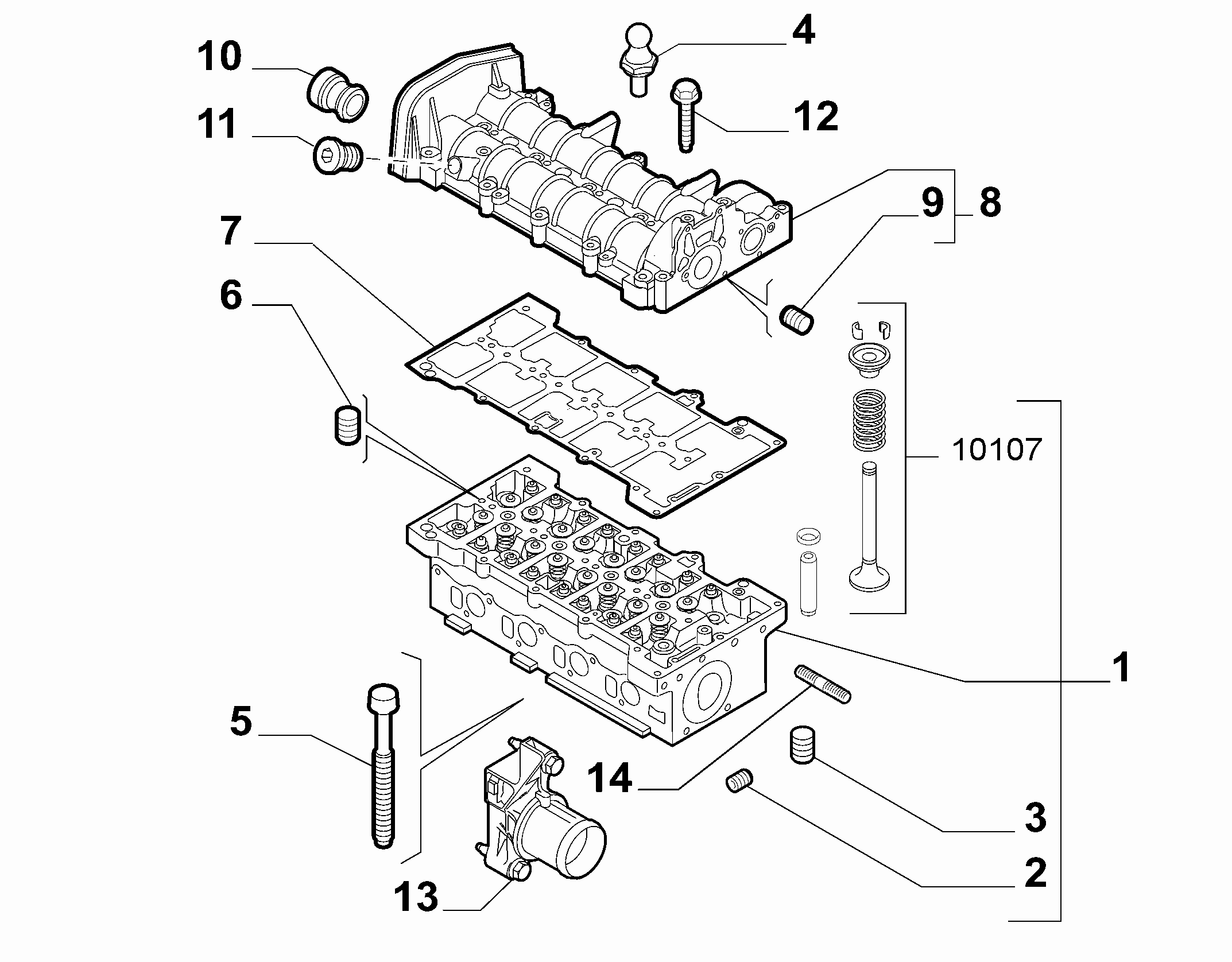 10101-020 CYLINDER HEAD AND GASKETS