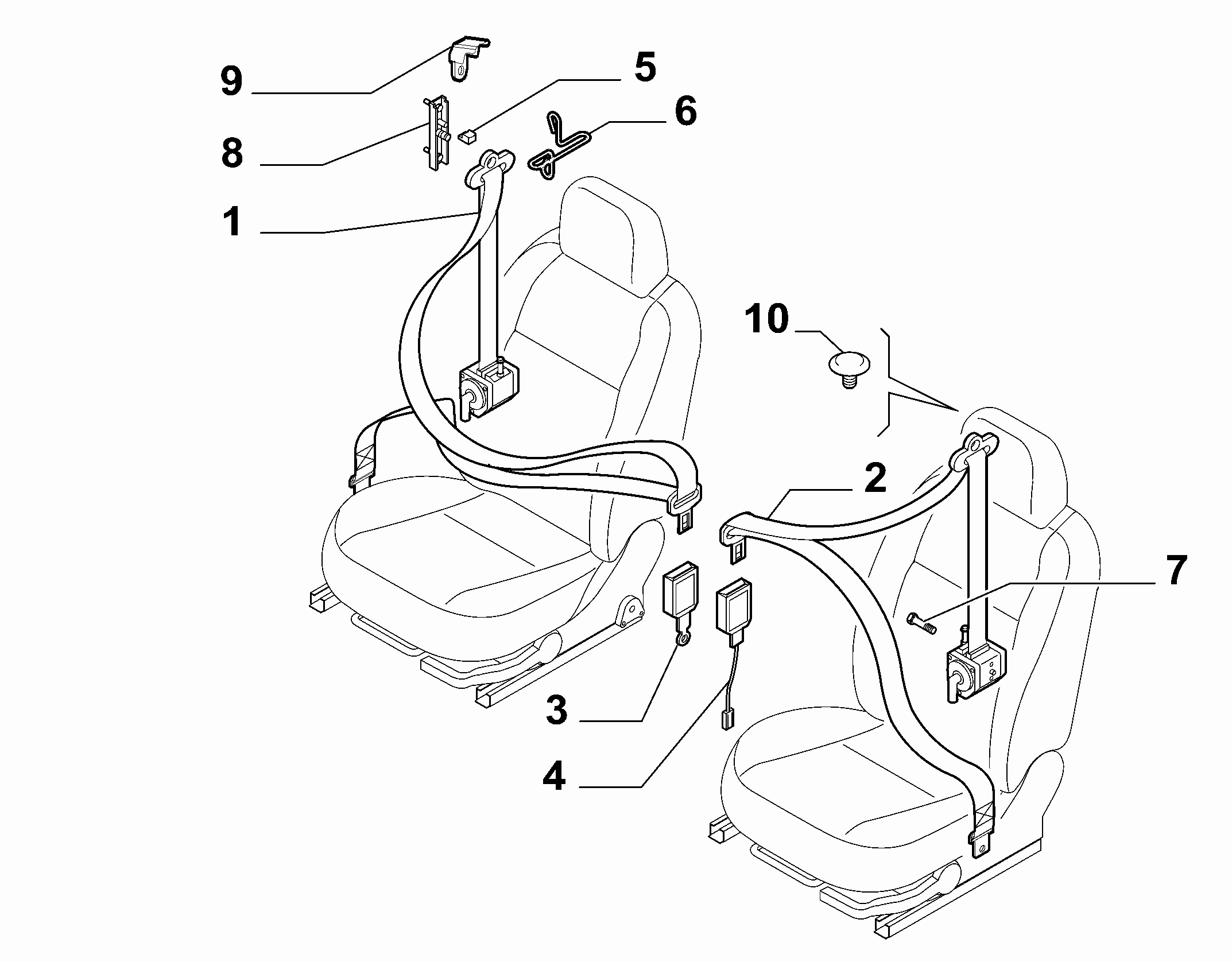70527-010 FRONT SEAT BELTS