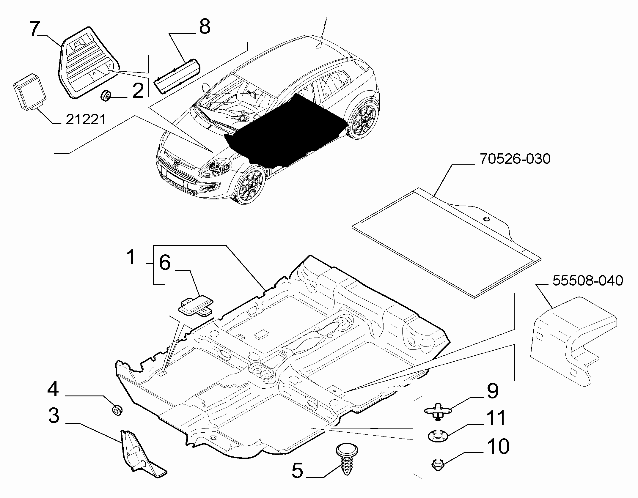 70521-010 PASSENGER SIDE MATS