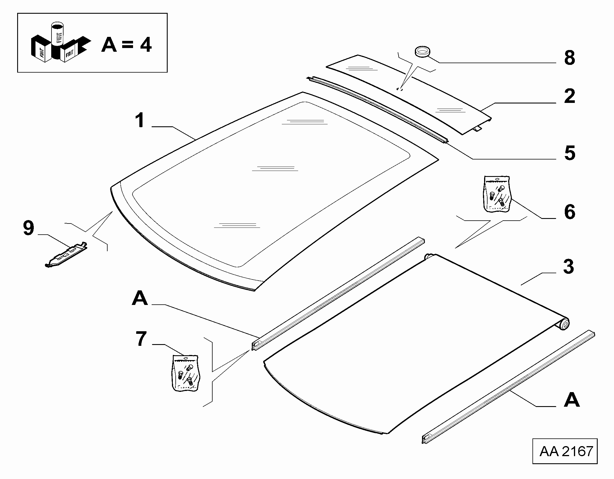 735567090 FIXED GLASS ROOF