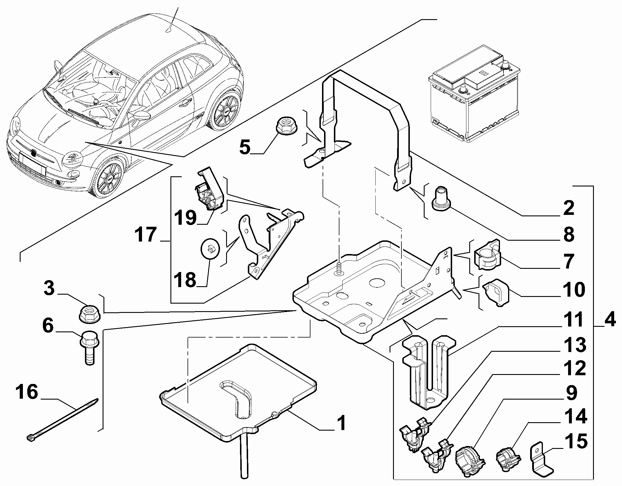 55300-030 BATTERY SUPPORT