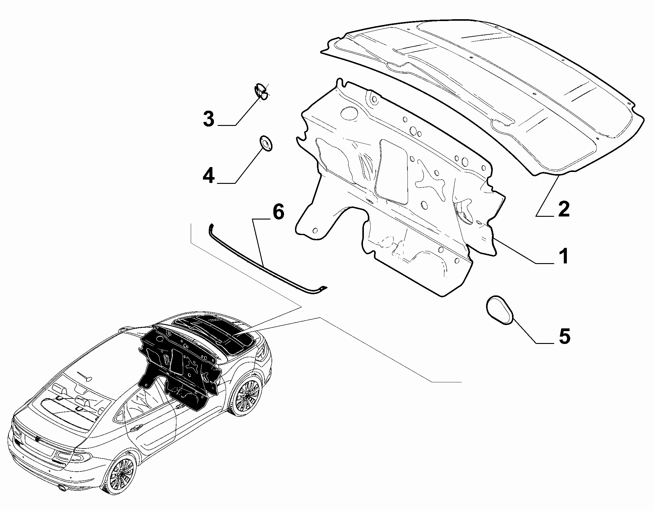 70522-010 BONNET AND ENGINE PADDING AND INSULATION