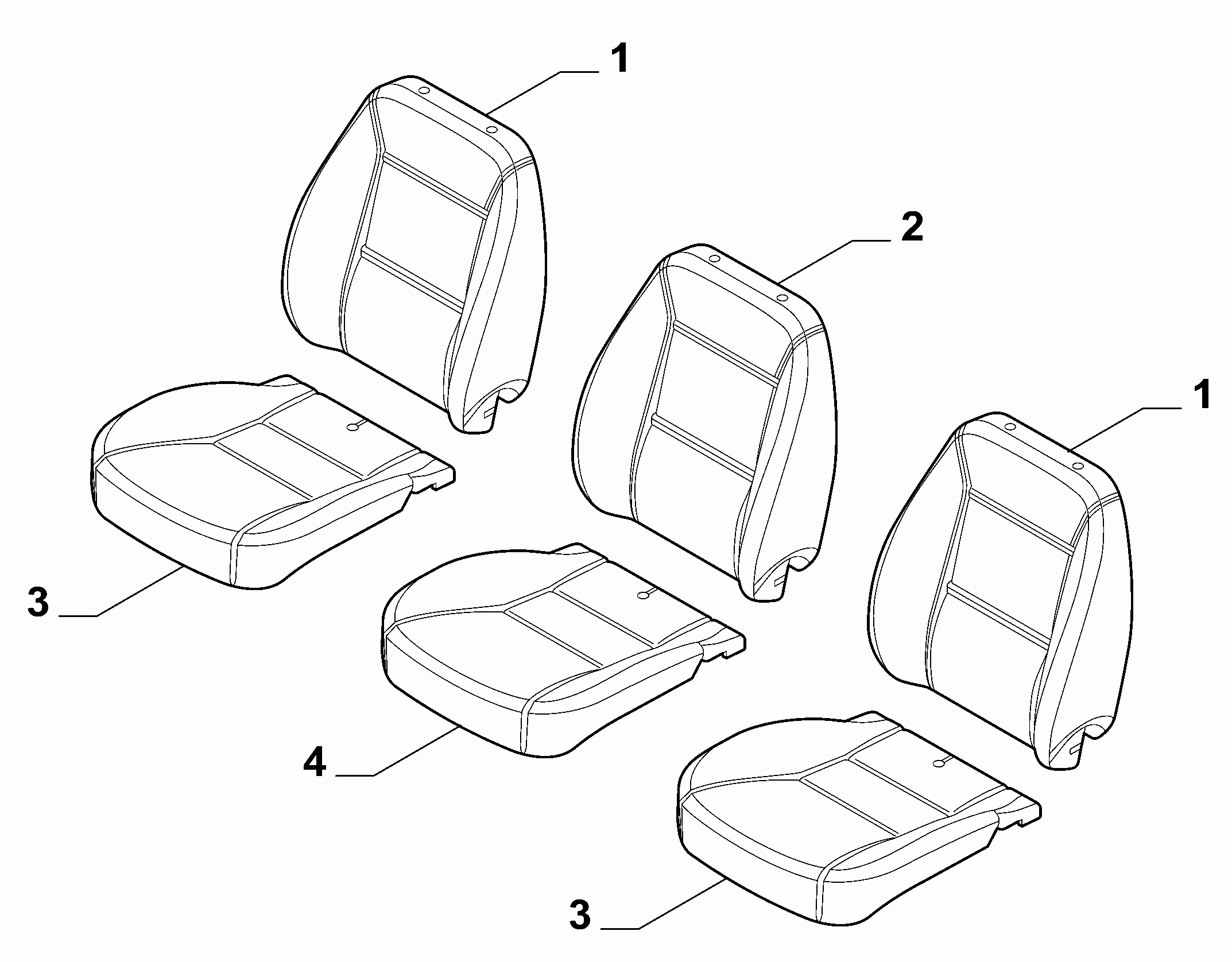70613-011 FIRST ROW REAR SEAT CUSHIONS