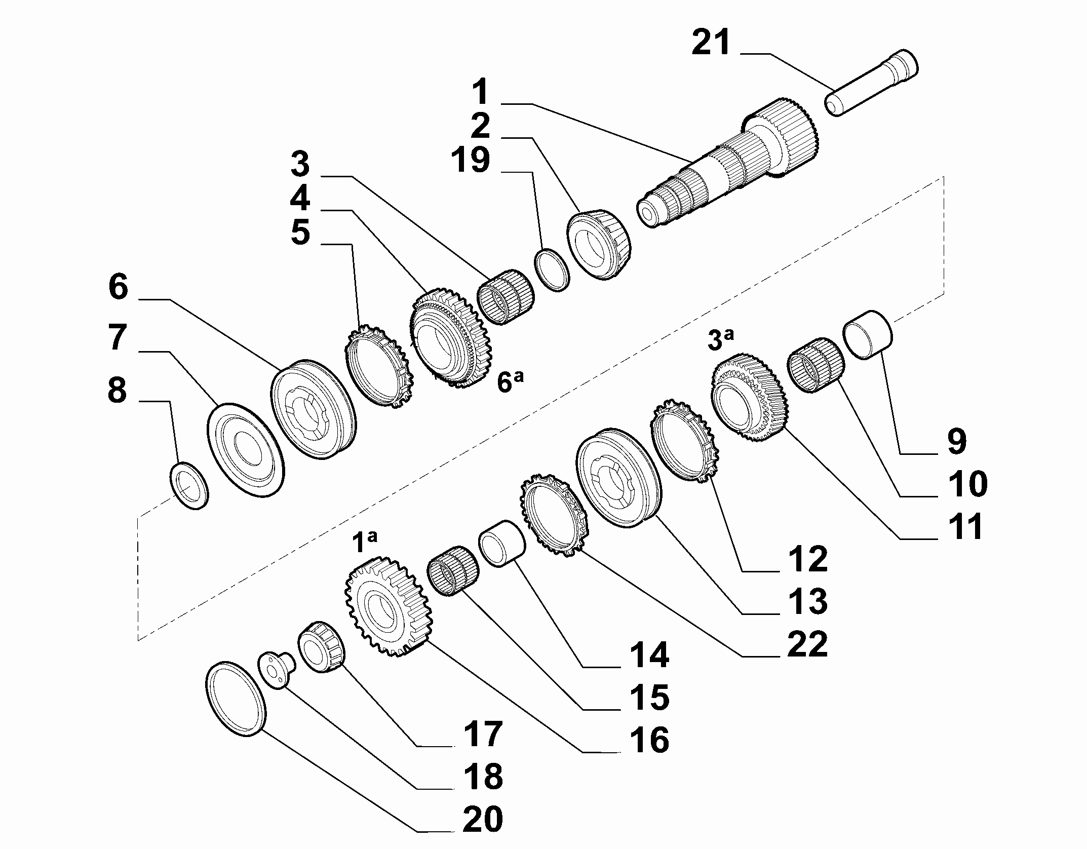 21215-032 LOWER SECONDARY SHAFT AND GEAR LEAD