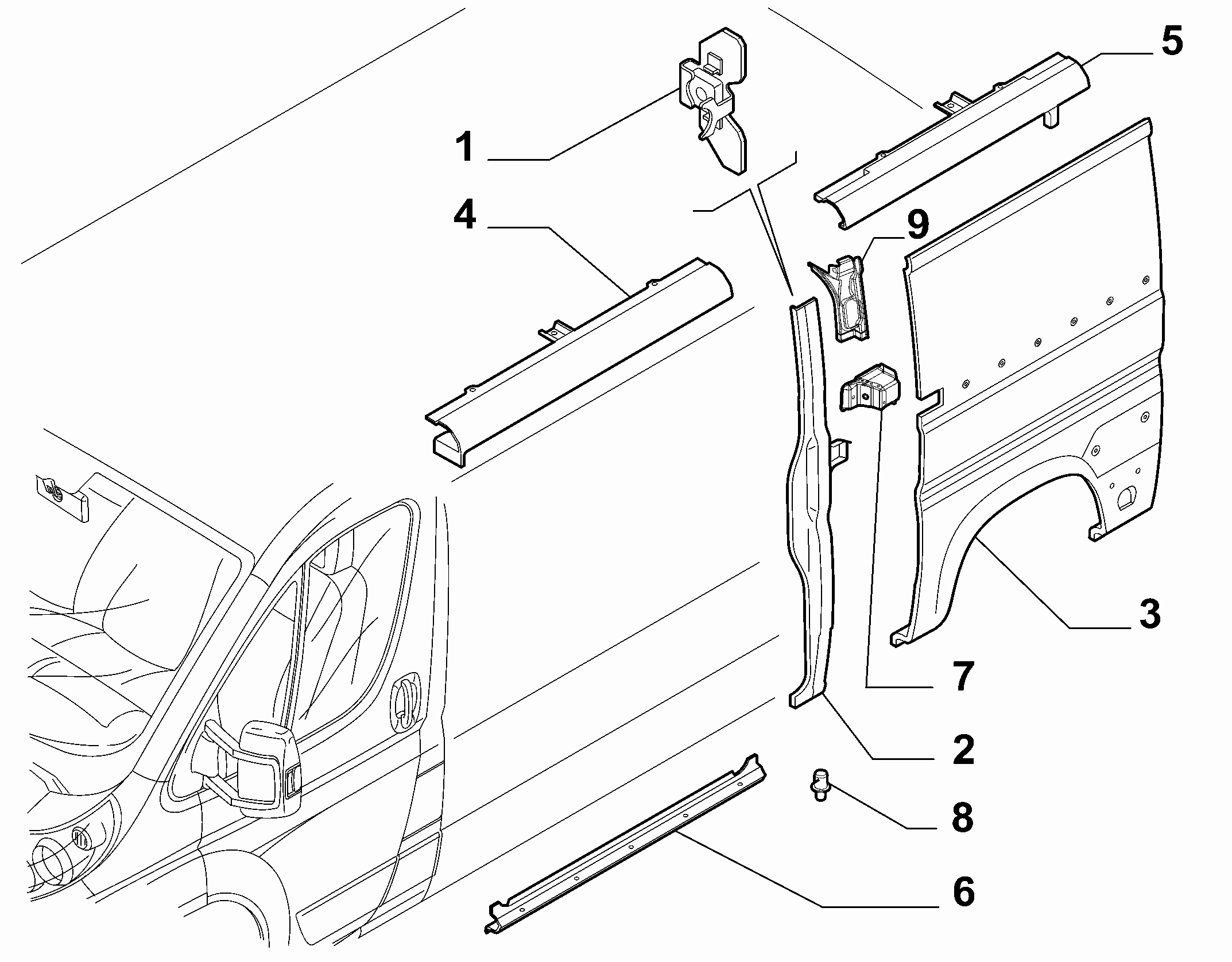 70020-040 OUTER SIDE PANEL FOR COMMERCIAL VEHICLES