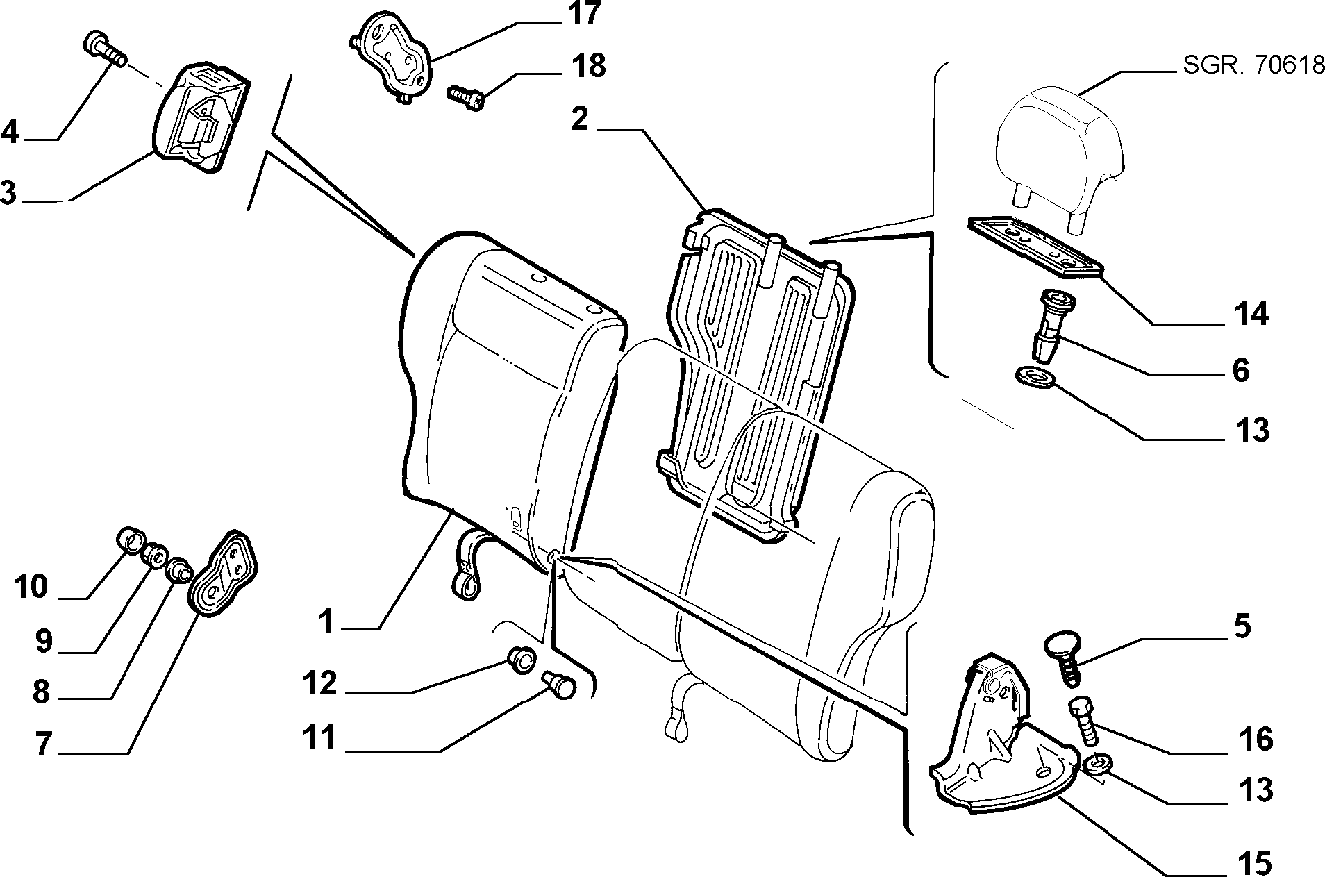 70613/01 REAR SEAT
