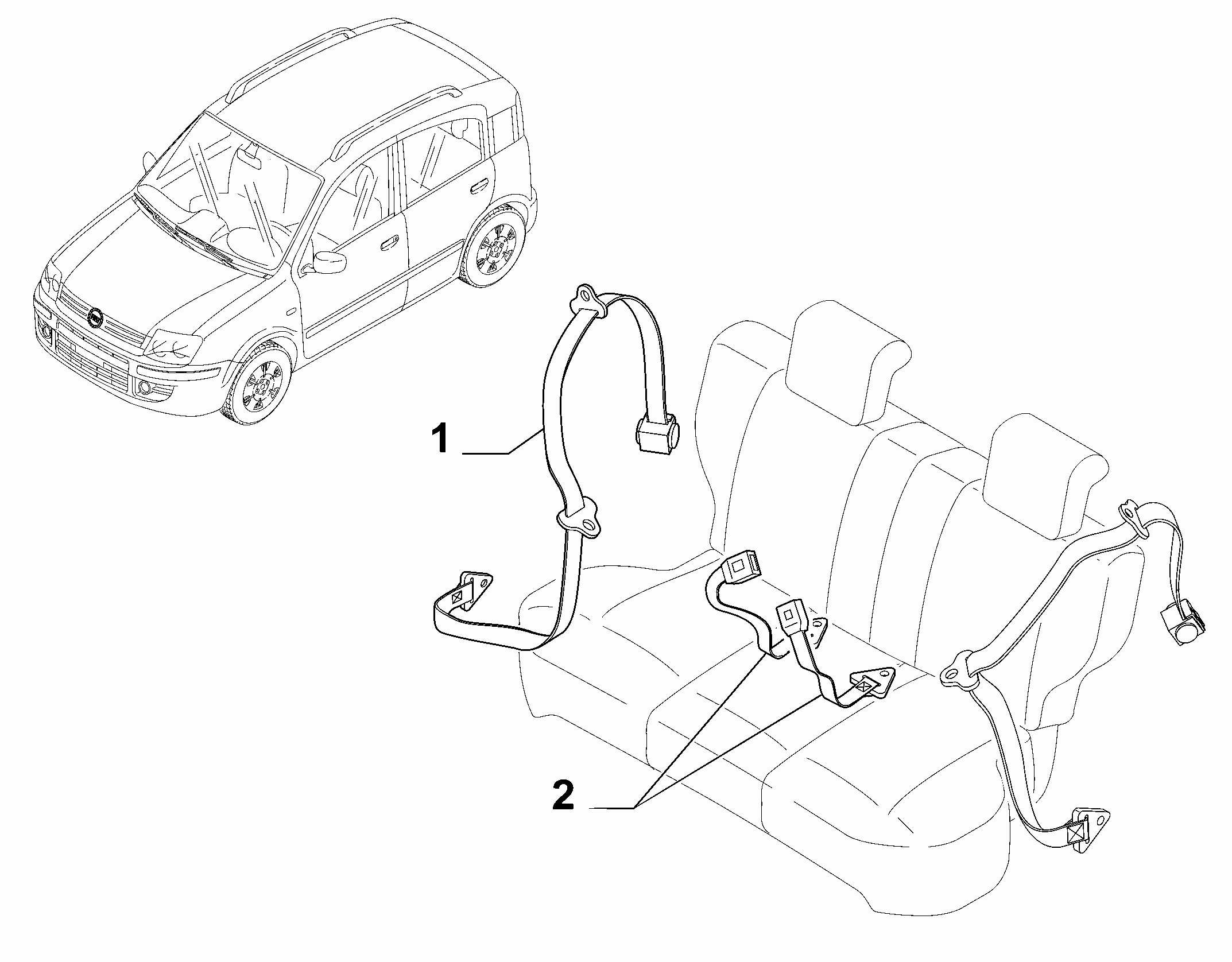 70527-020 REAR SEAT BELTS