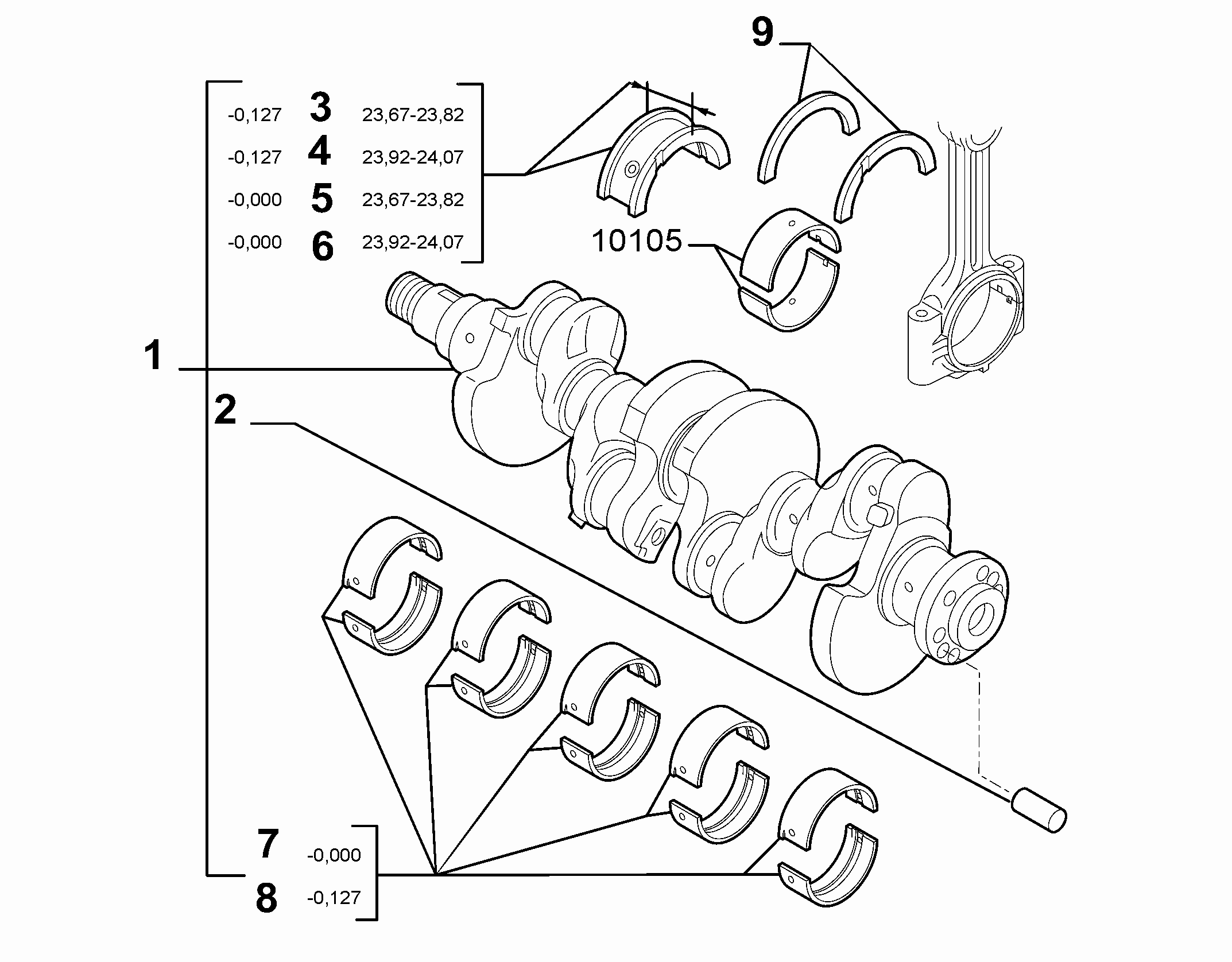 10103-010 ENGINE SHAFT AND HALF BEARING