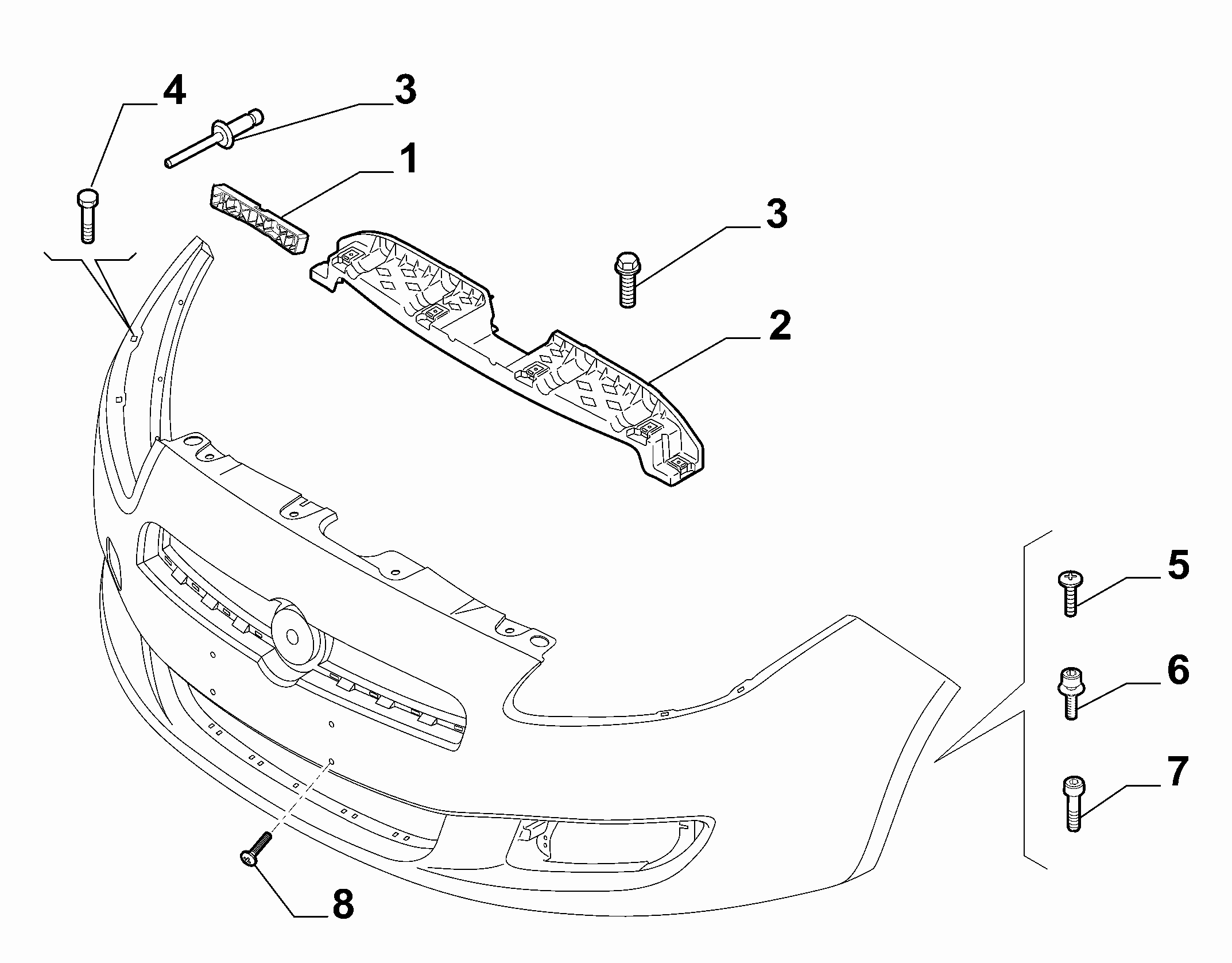 70726-020 FRONT BUMPER CLAMPS