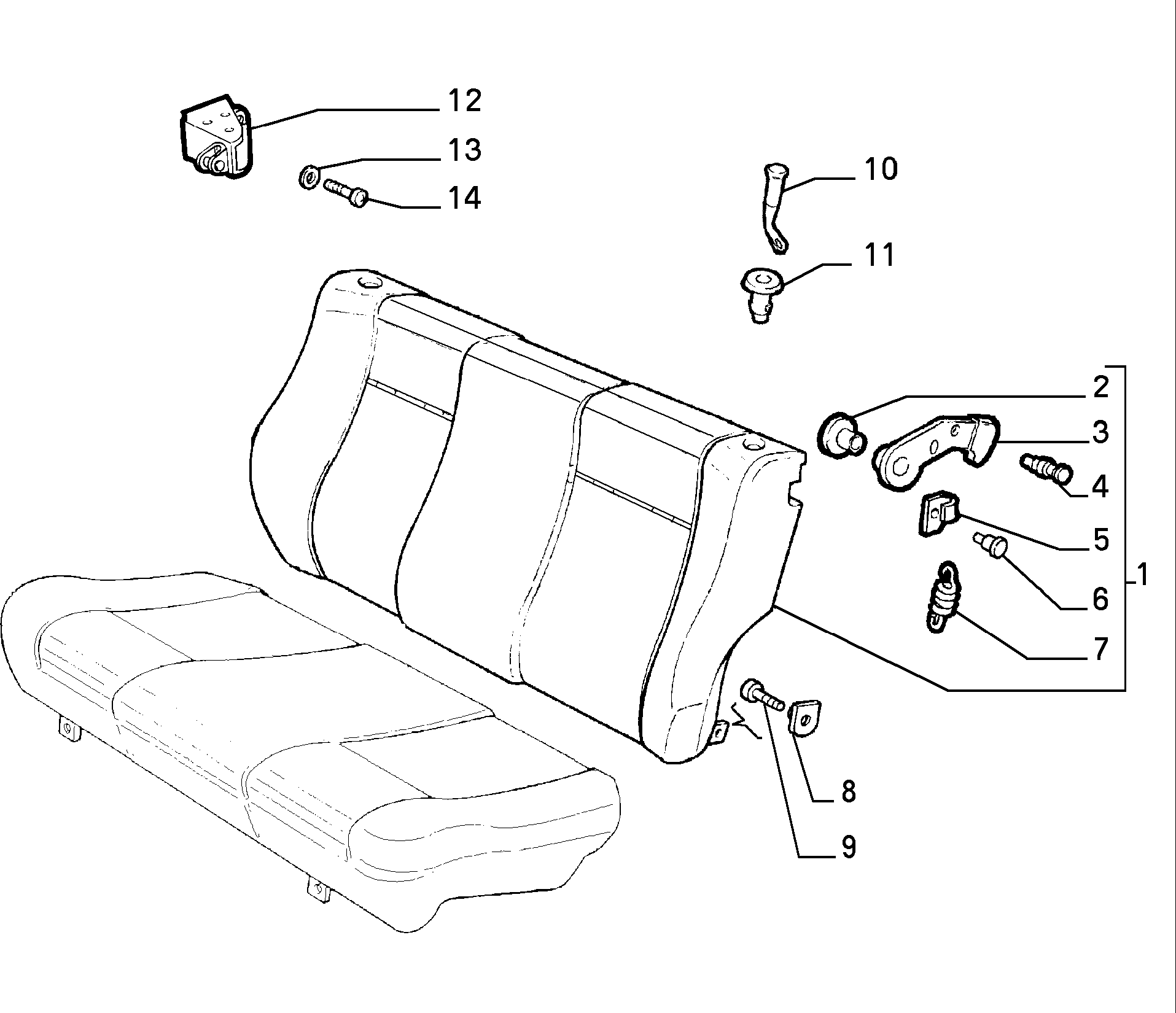 70613/00 REAR SEAT 