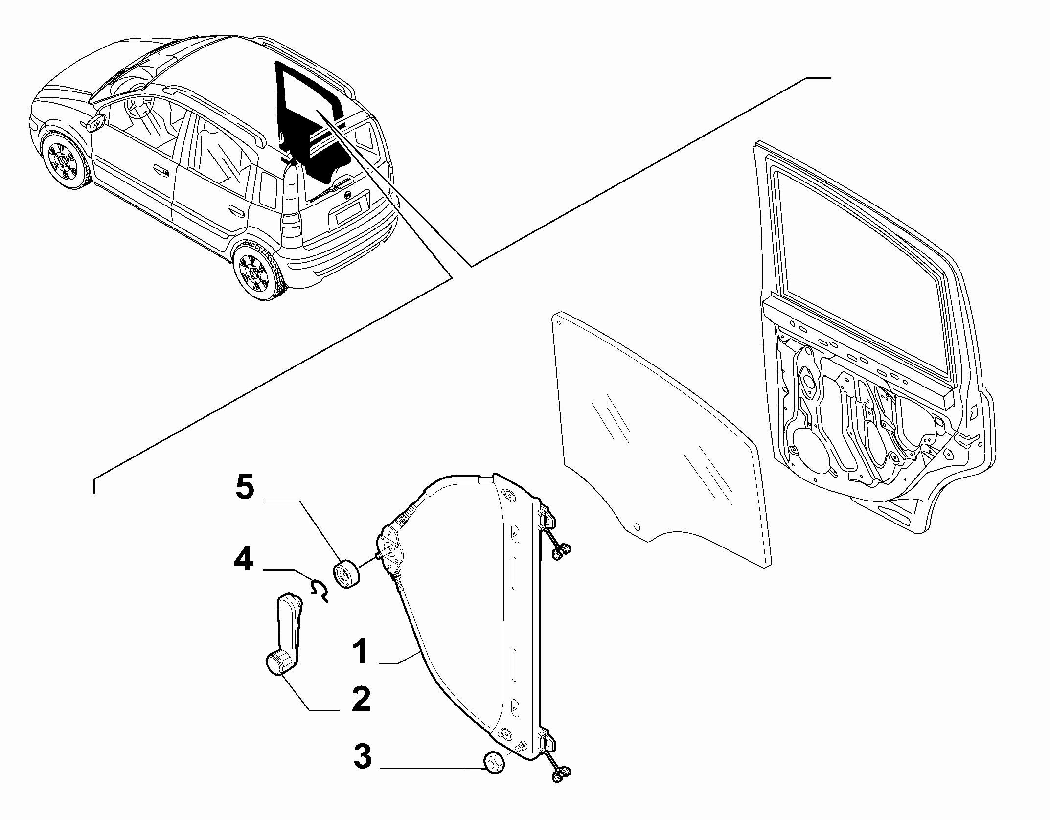 70136-040 REAR DOOR WINDOW
