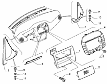 70502-020 DASHBOARD INSTRUMENT HOLDER DIALS