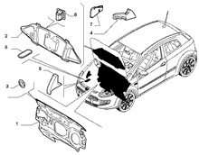 70522-010 BONNET AND ENGINE PADDING AND INSULATION