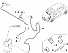 55514-040 FRONT AND REAR WIPER TUBING