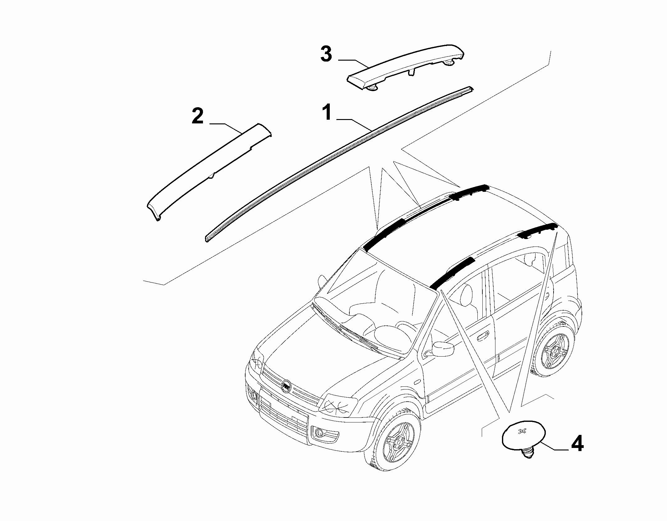 70712-030 OUTER MOULDINGS, ROOF AREA