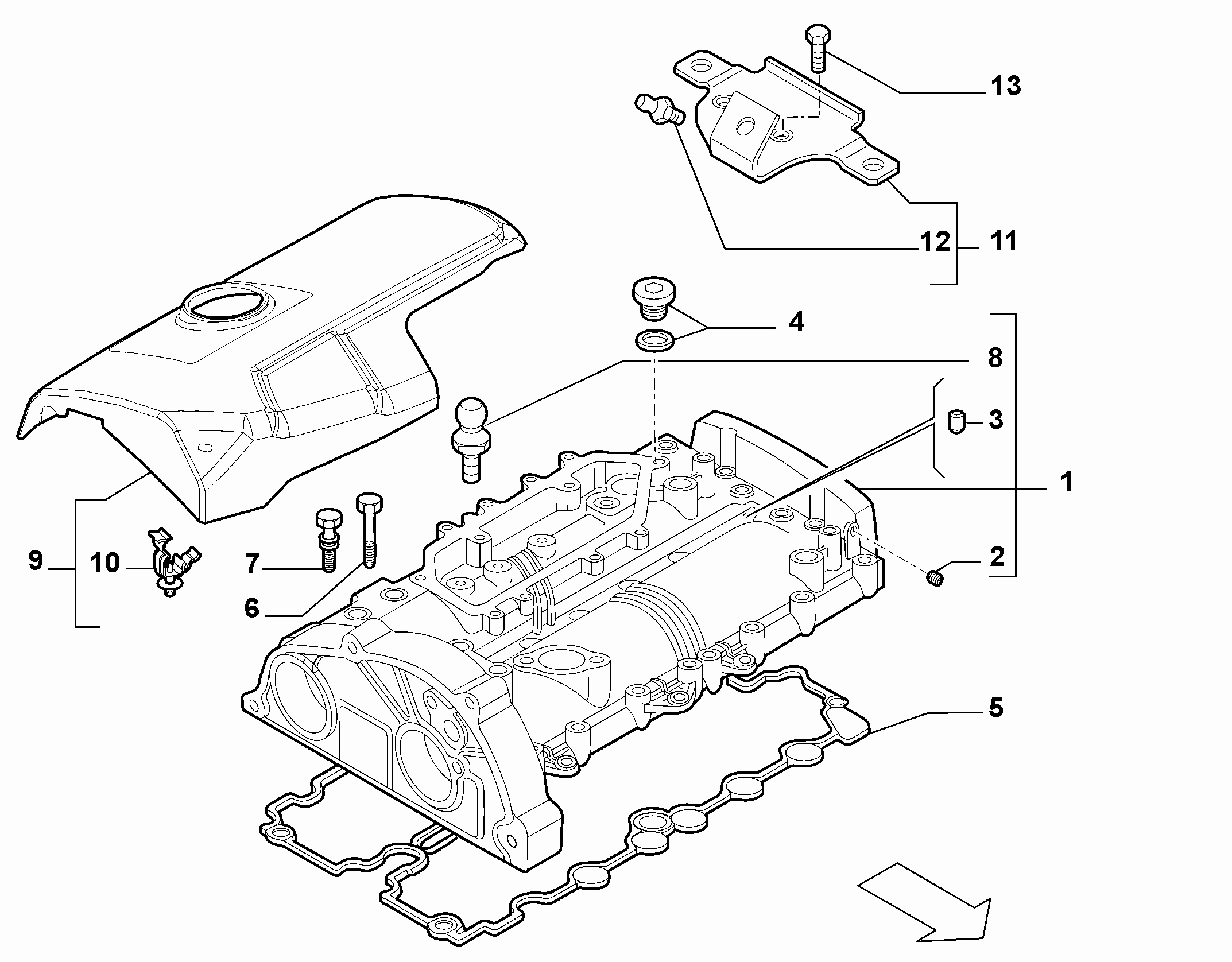 10101-030 CYLINDER HEAD AND GASKET COVERS