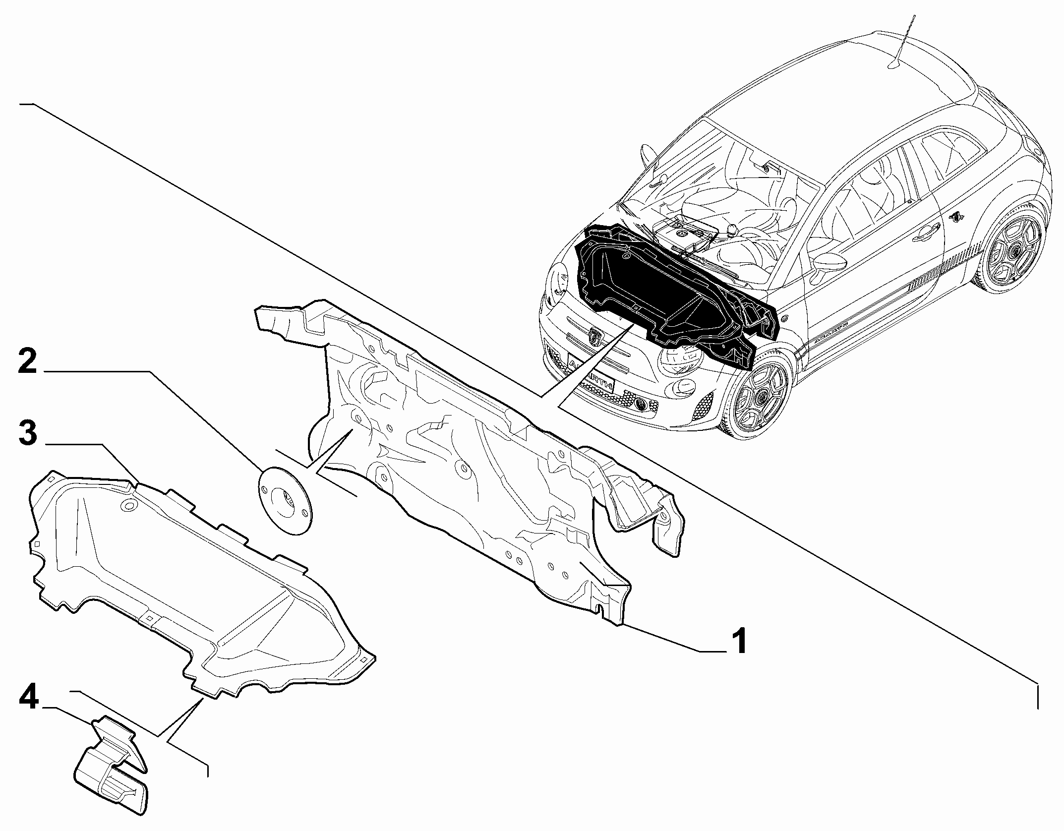 70522-010 BONNET AND ENGINE PADDING AND INSULATION