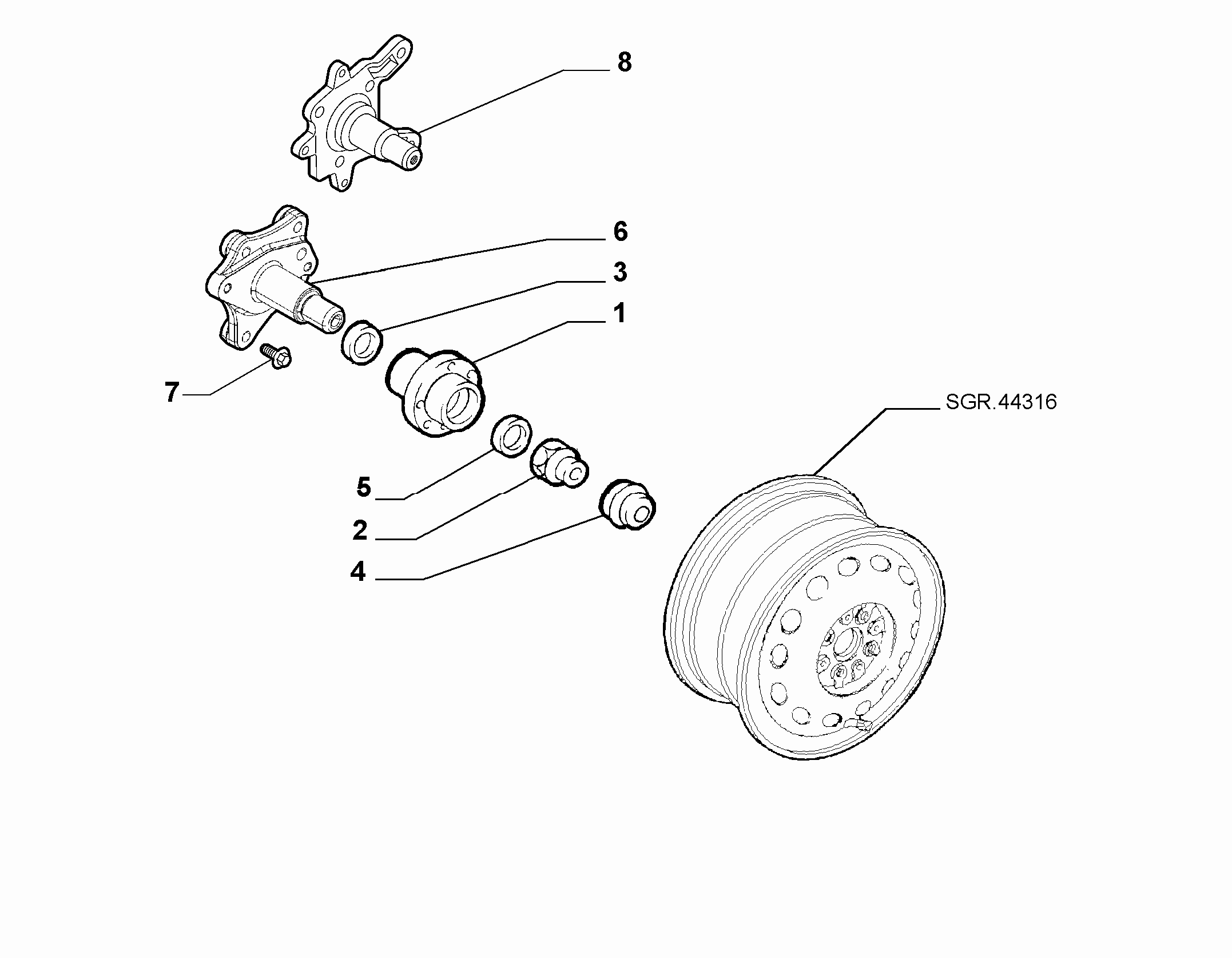 44321-010 REAR FUSE AND HUB