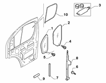 70129-030 FRONT WINDOW AND CHANNEL