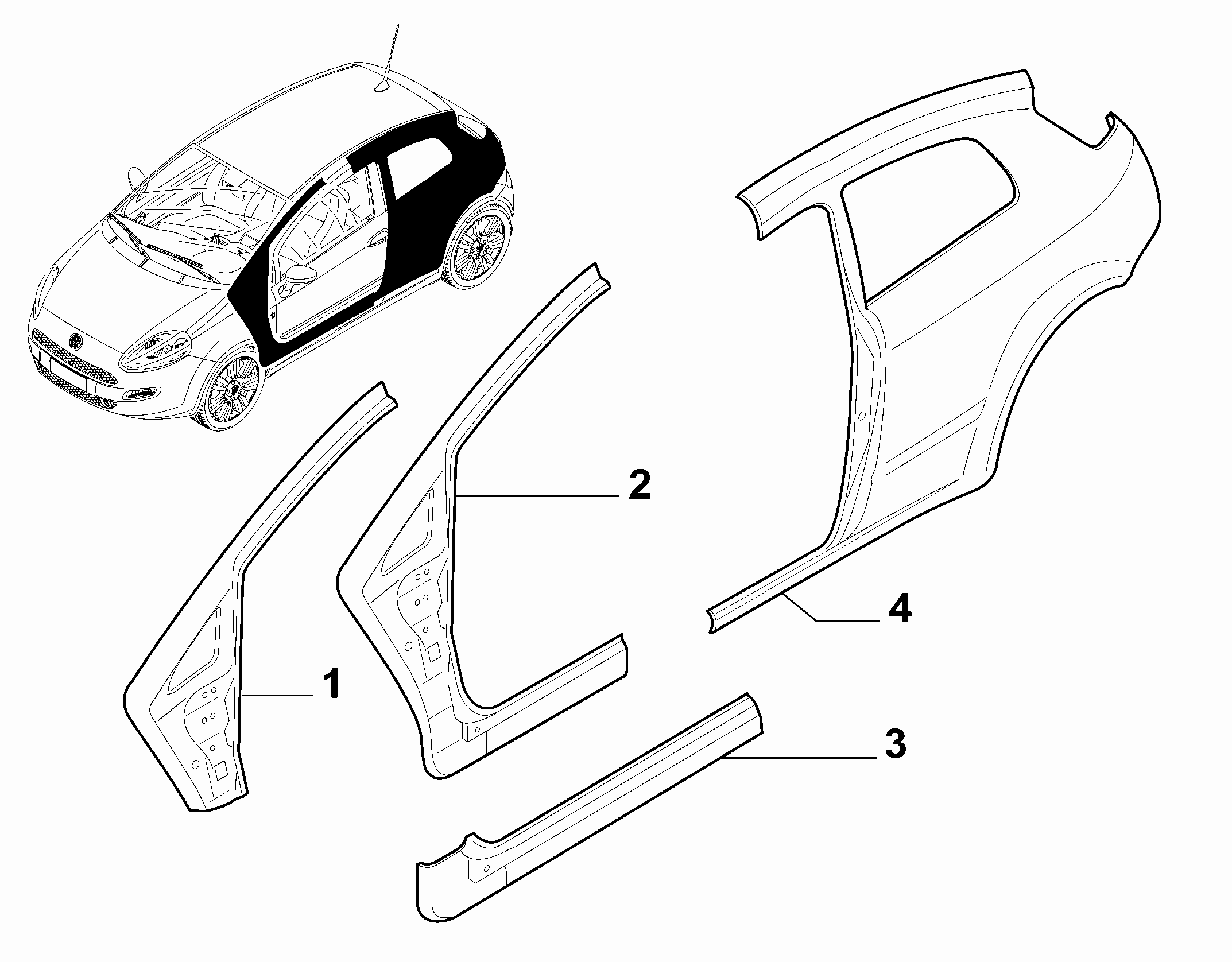 70019-020 REAR AND FRONT BEVELED SIDE FRAME