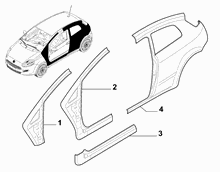 70019-020 REAR AND FRONT BEVELED SIDE FRAME