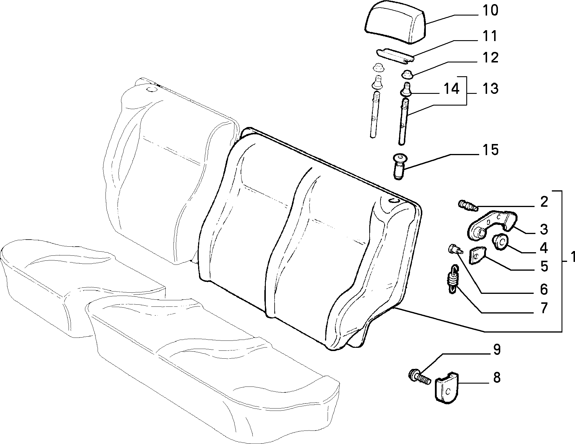 70613/01 REAR SEAT