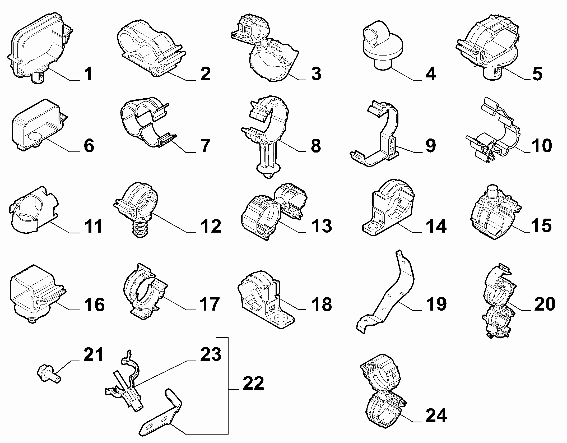55527-010 CABLE SET FIXINGS