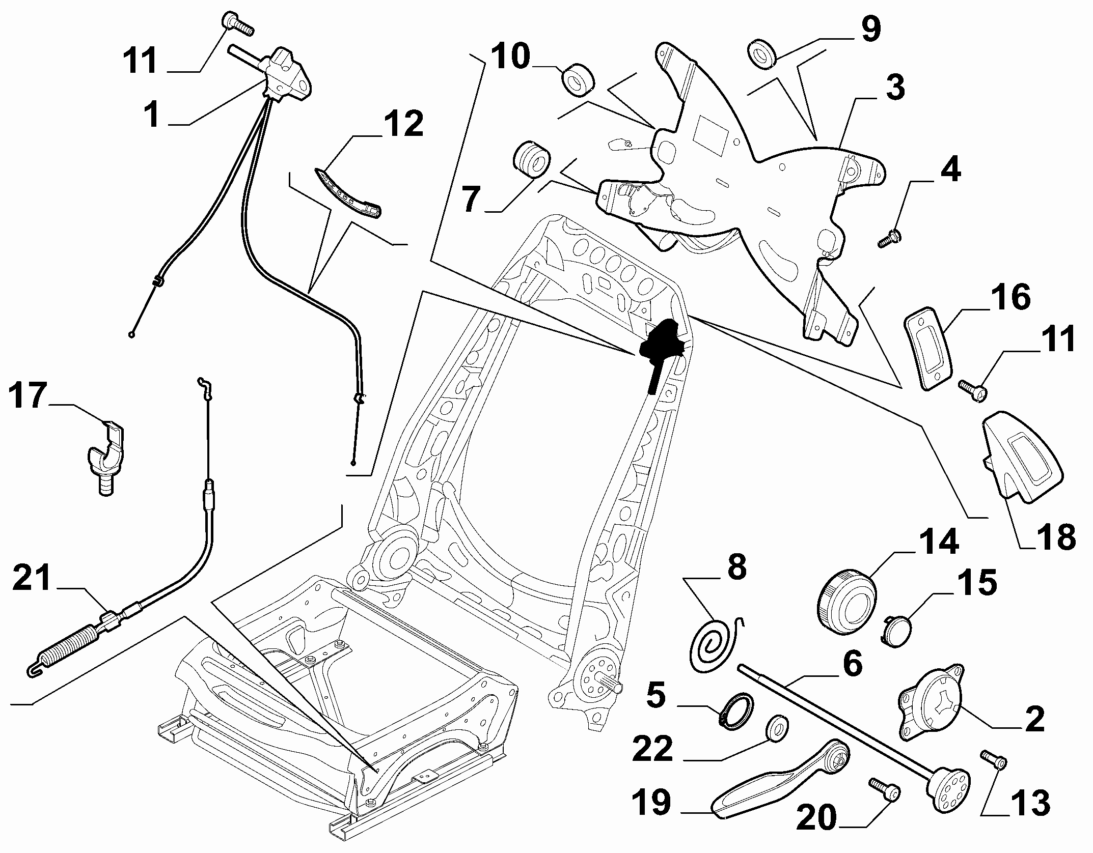 70601-030 FRONT SEAT ADJUSTMENT DEVICES