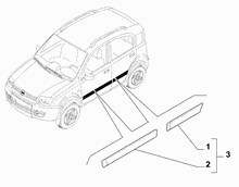 70712-060 DOOR AREA AND OUTER SIDE MOULDINGS (PILLARS EXCLUDED)