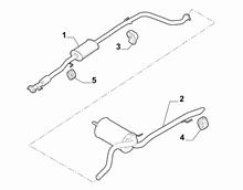 10258-030 REAR AND CENTRAL PIPES